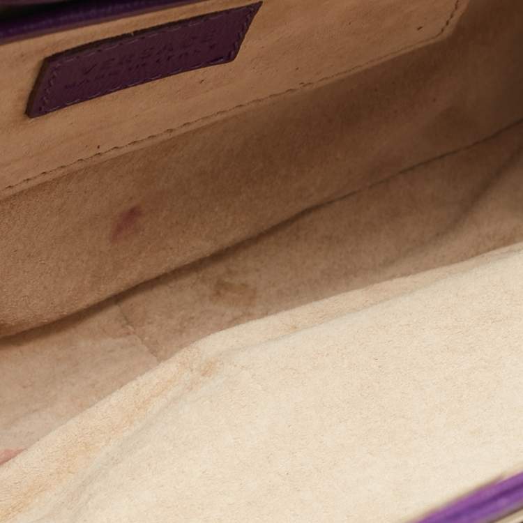 مملوكة مسبقًا Versace Purple Pony Hair and Leather Metal Clutch