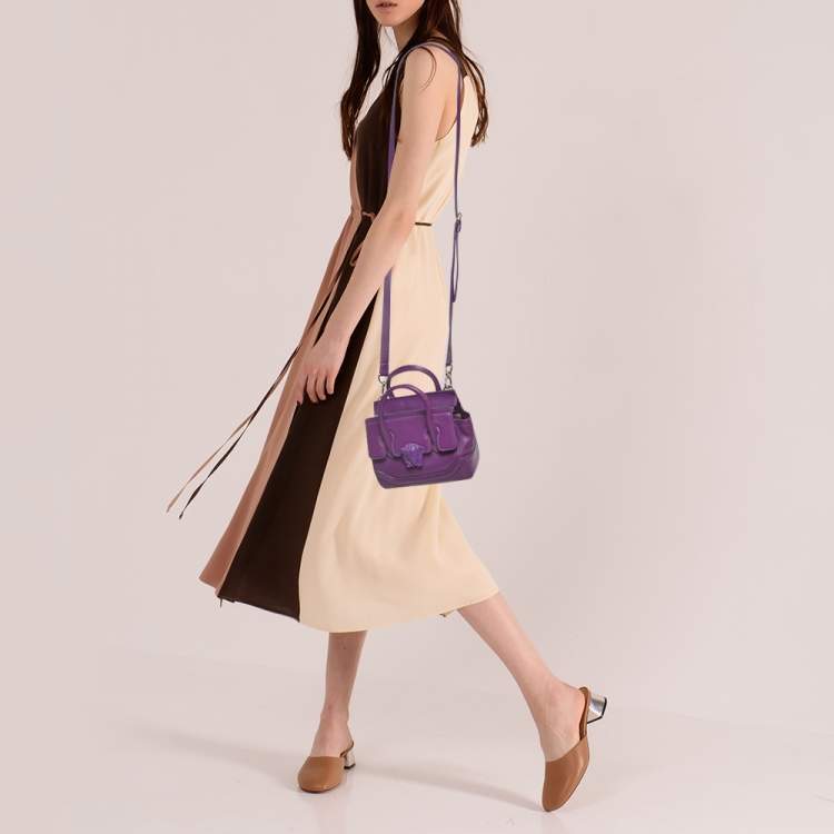 مملوكة مسبقًا Versace Purple Leather Mini Medusa Empire Tote
