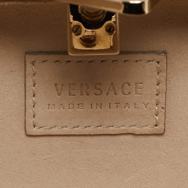 Pre Owned Versace Gold Metal Medusa Lock Chain Clutch