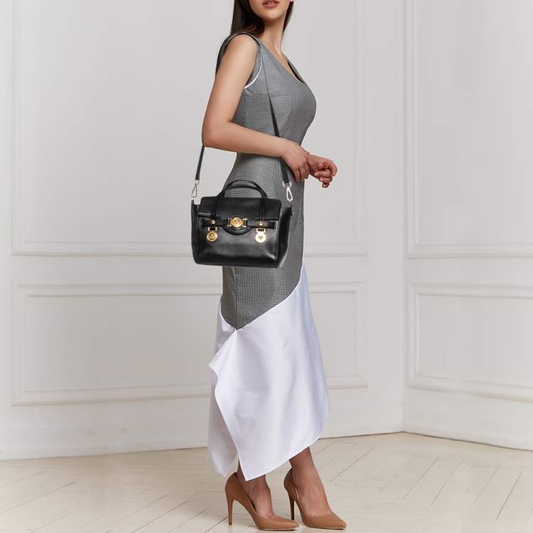 Pre Owned Versace Black Leather Medusa Medallion Tote