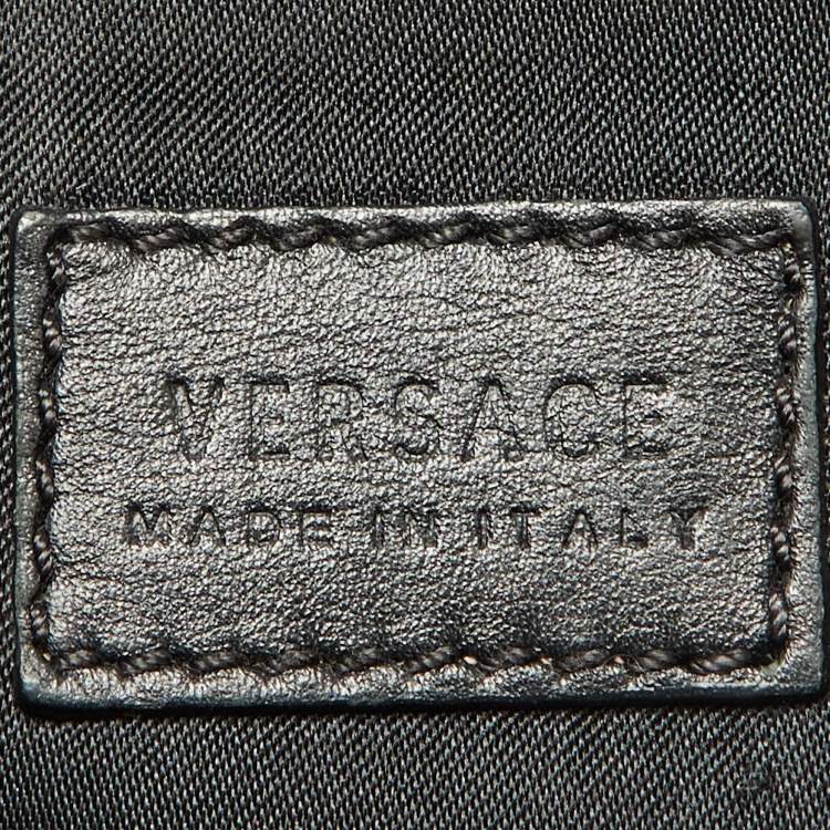 Pre Owned Versace Black Leather Medusa Medallion Tote