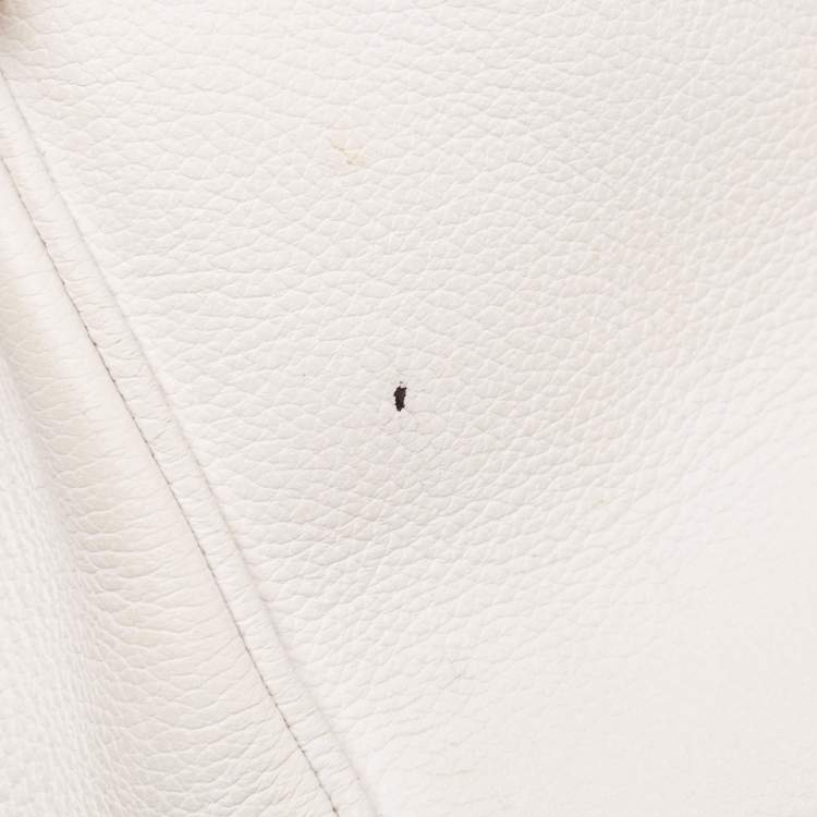 Pre Owned Versace Off White Leather La Medusa Top Handle Bag