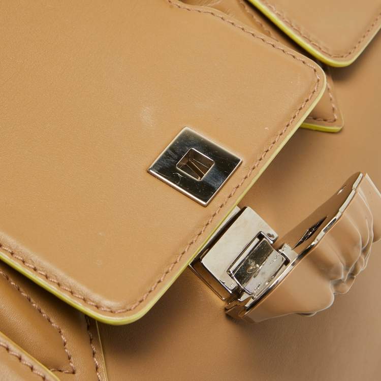 Pre Owned Versace Beige Leather Large Palazzo Empire Tote