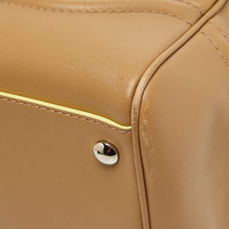 Pre Owned Versace Beige Leather Large Palazzo Empire Tote