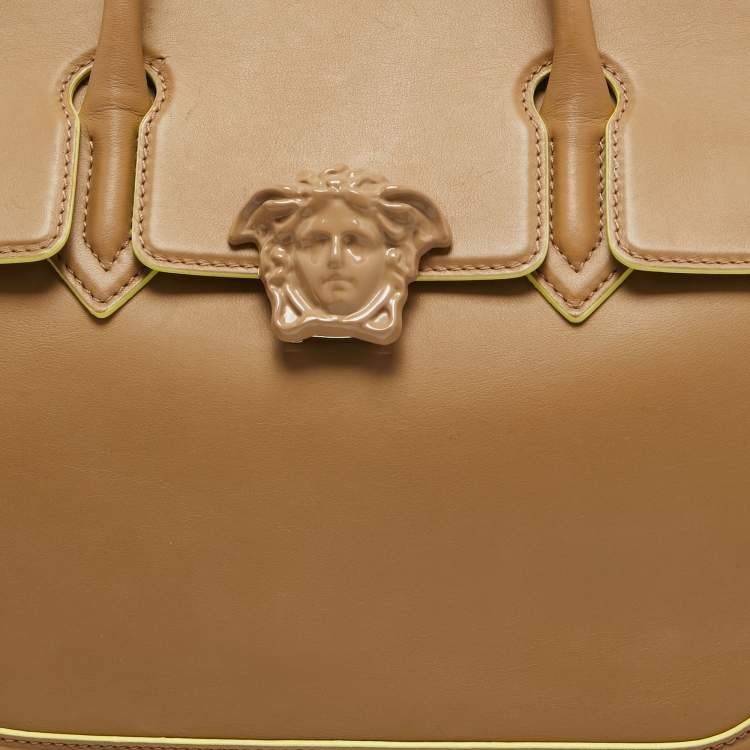 Pre Owned Versace Beige Leather Large Palazzo Empire Tote