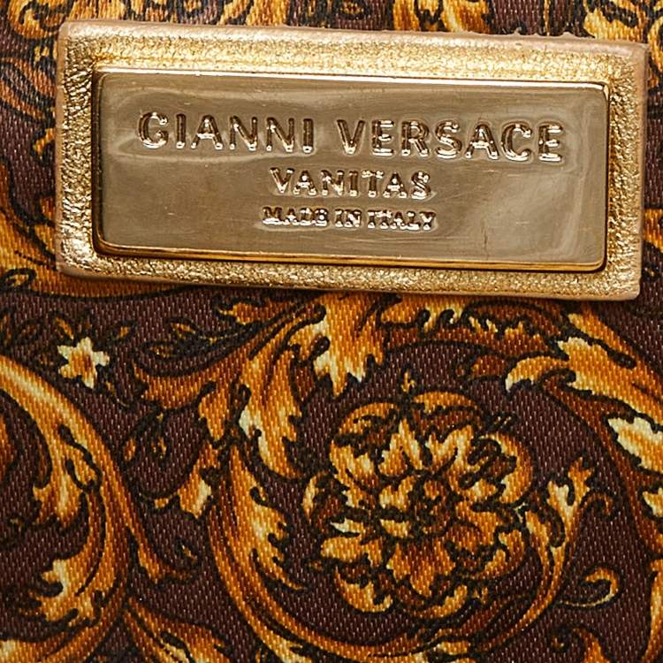 Pre Owned Versace Gold Barocco Leather Vanitas Medea Shoulder Bag