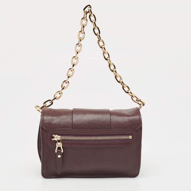 Pre Owned Versace Burgundy Leather Stardvst Crossbody Bag