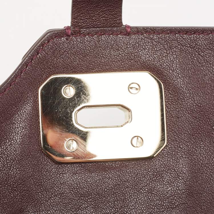 Pre Owned Versace Burgundy Leather Stardvst Crossbody Bag