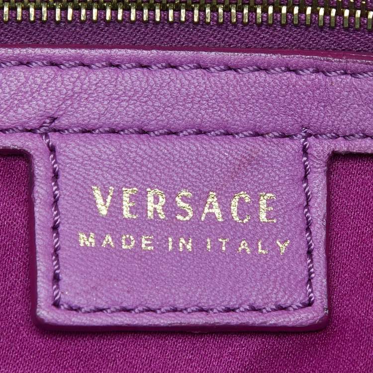 Pre Owned Versace Pink Pleated Leather Chain Satchel