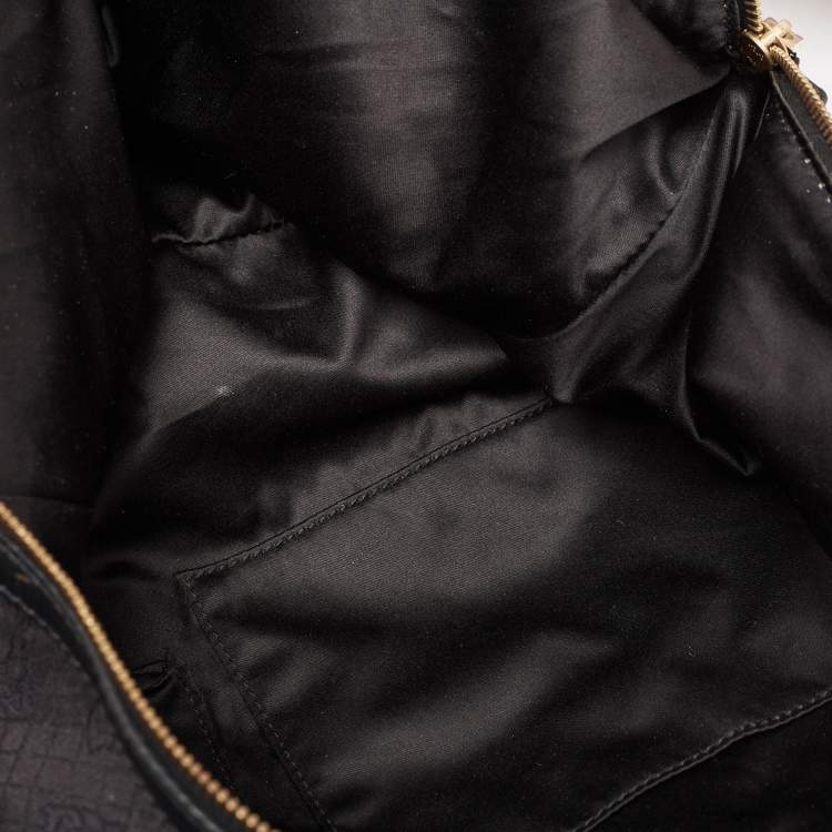 Pre Owned Versace Black Medusa Print Canvas and Leather Satchel