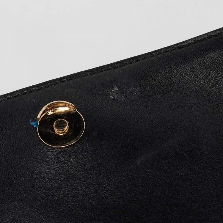 Pre Owned Versace Black Quilted Leather Medusa Chain Shoulder Bag