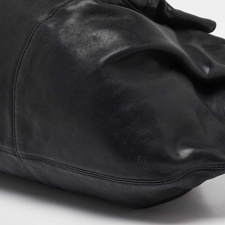 Pre Owned Versace Black Leather Rings Hobo
