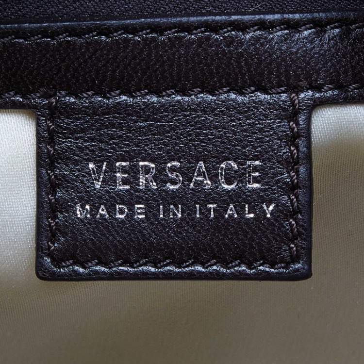 Pre Owned Versace Brown Python and Leather Hobo