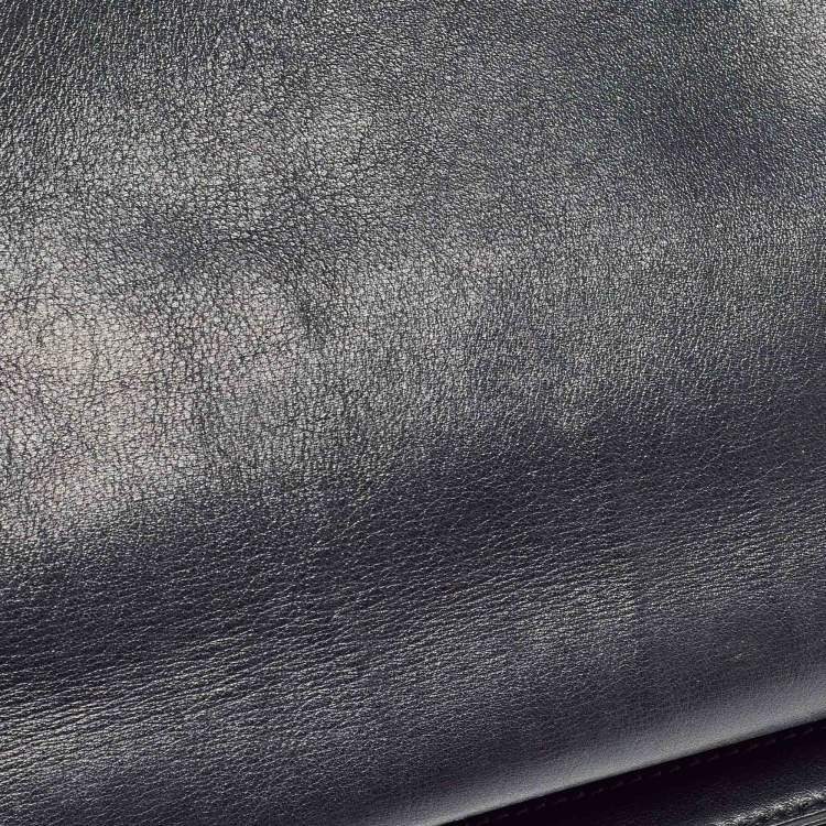 Pre Owned Versace Black/Brown Baroque Print Coated Canvas and Leather Flap Chain Bag