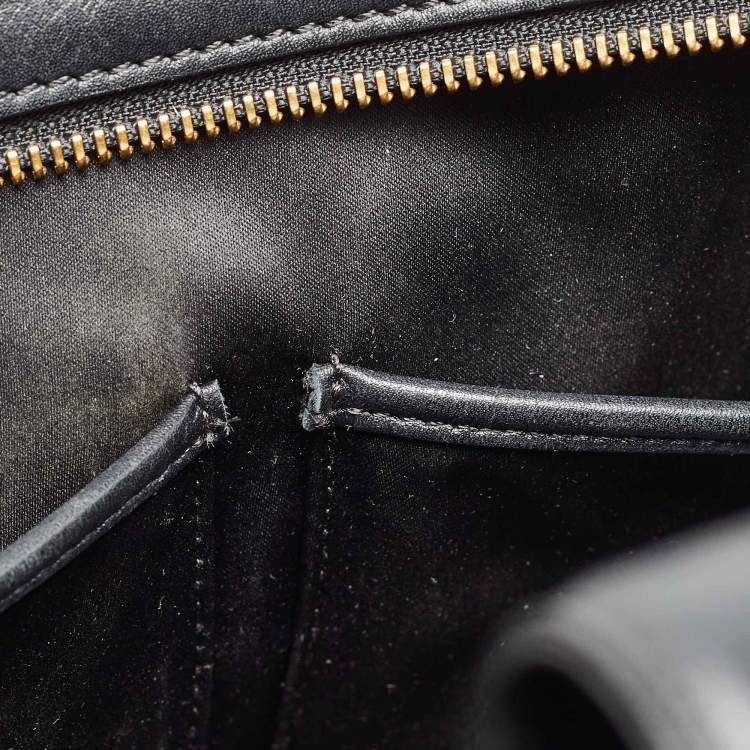 Pre Owned Versace Black Leather Medusa Tote