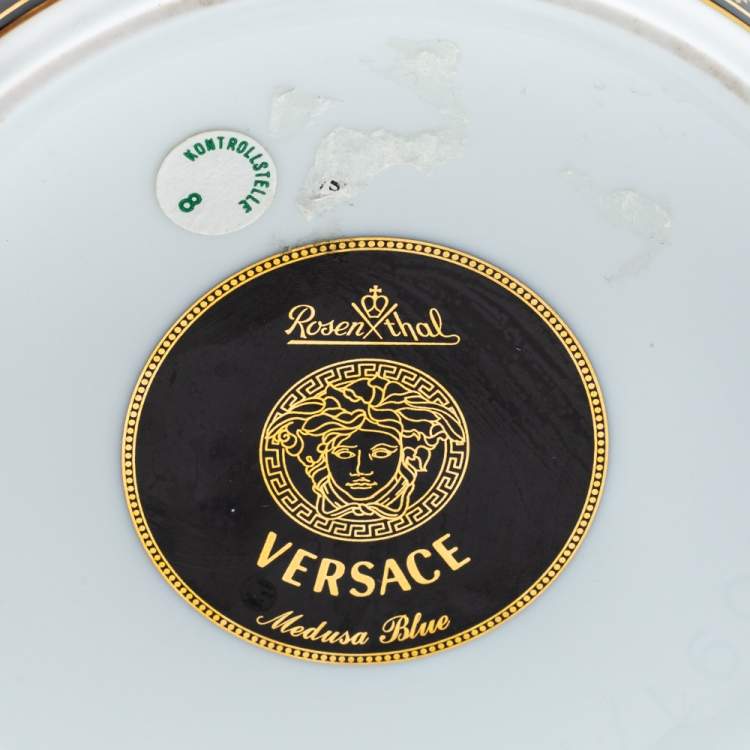 Pre Owned Versace x Rosenthal Medusa Blue Porcelain Vase