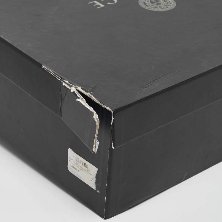 Pre Owned Versace Black Leather Medusa Aevitas Double Platform Pumps Size 39