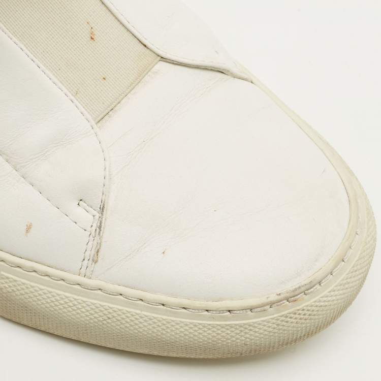 Pre Owned Versace Palazzo Size 38 White Leather High Top Sneakers