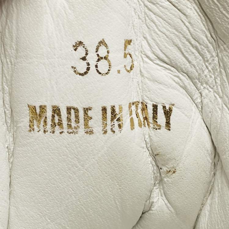 Pre Owned Versace Odissea Size 38.5 White Leather and Rubber Medusa Chunky Slip On Sneakers