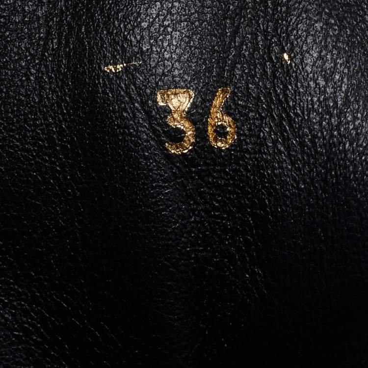 Pre Owned Versace Medusa Size 36 Black Leather Studded High Top Sneakers