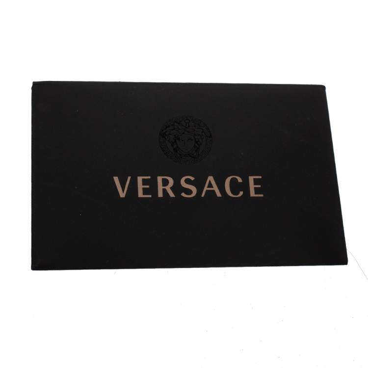 Pre Owned Versace Black Leather Medusa Detail Slip On Loafers Size 40