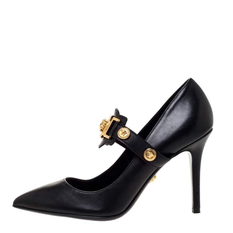 Versace black sales pumps