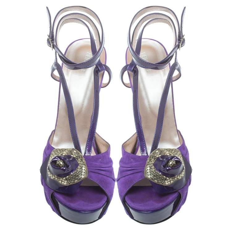 purple versace heels