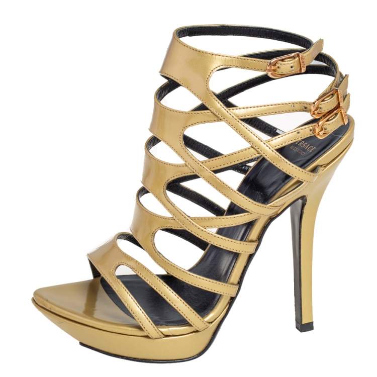 Kcenid Gold Trendy Triangle Thick Heels Gladiator Sandals Women Summer Sexy  Street Square Toe Cross-Tied Dress Party Shoes New - AliExpress