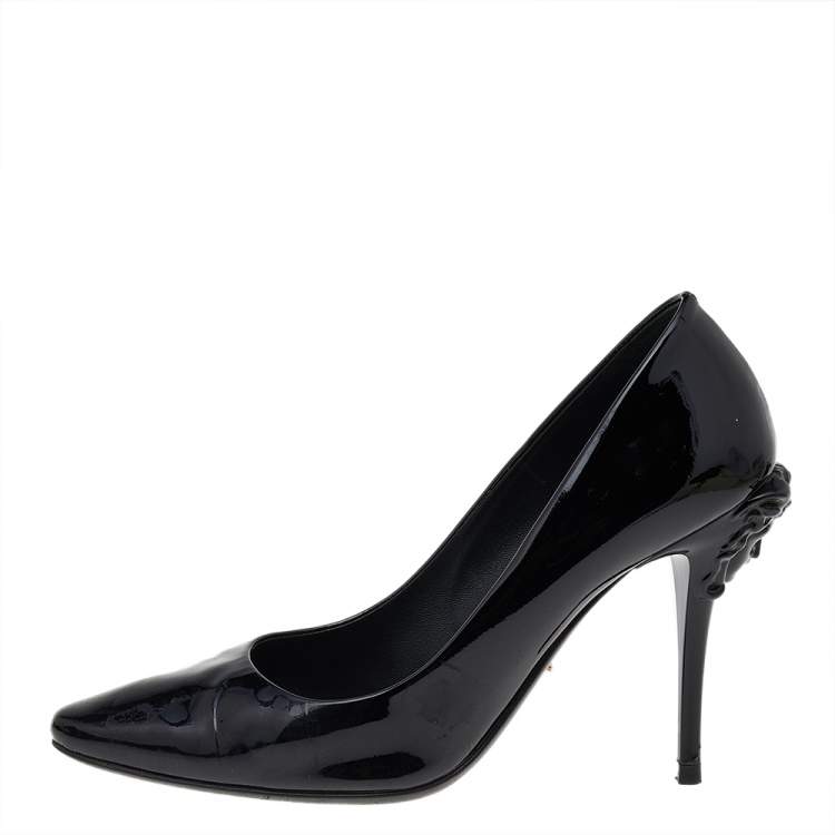 Shop VERSACE Casual Style Plain Pin Heels With Jewels Elegant Style Logo by  MaxRenka | BUYMA