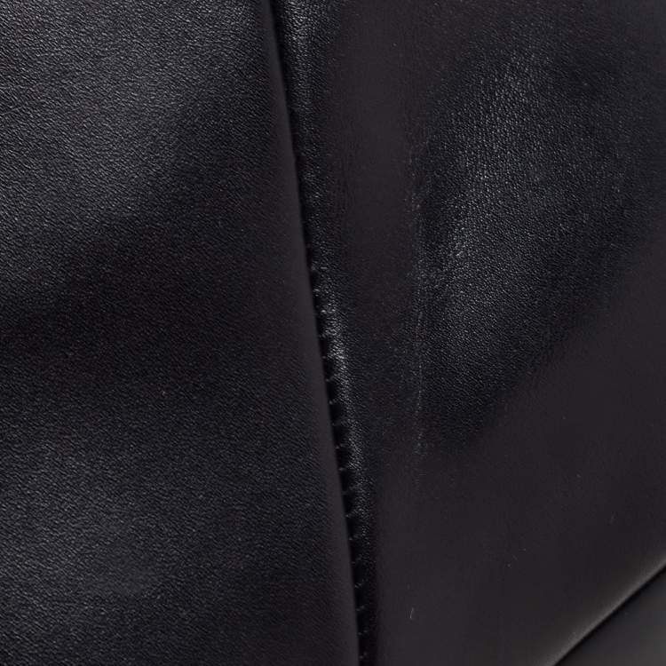Pre Owned Versace Black Leather Knee Length Boots Size 38
