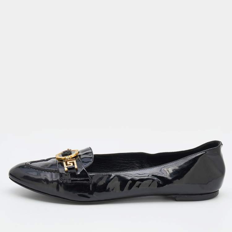 Versace Black Patent Leather Medusa Ballet Flats Size Versace The Luxury Closet