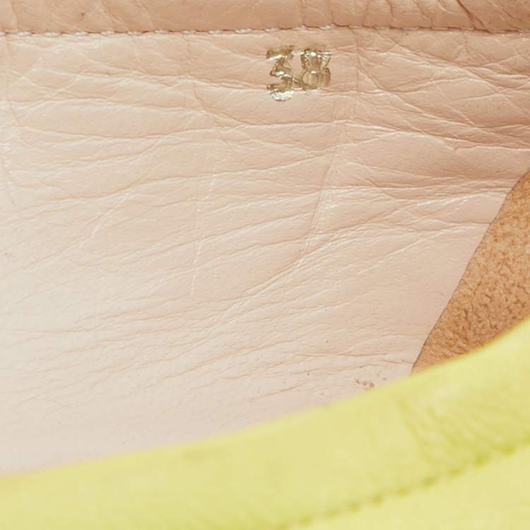 Pre Owned Versace Yellow Leather Medusa Ballet Flats Size 38