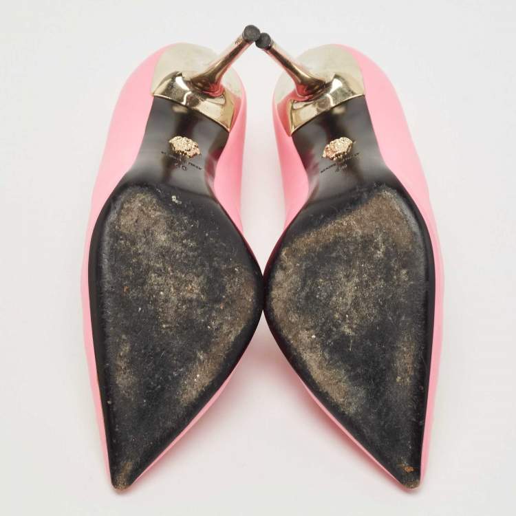 Pre Owned Versace Pink Leather Medusa Pumps Size 40