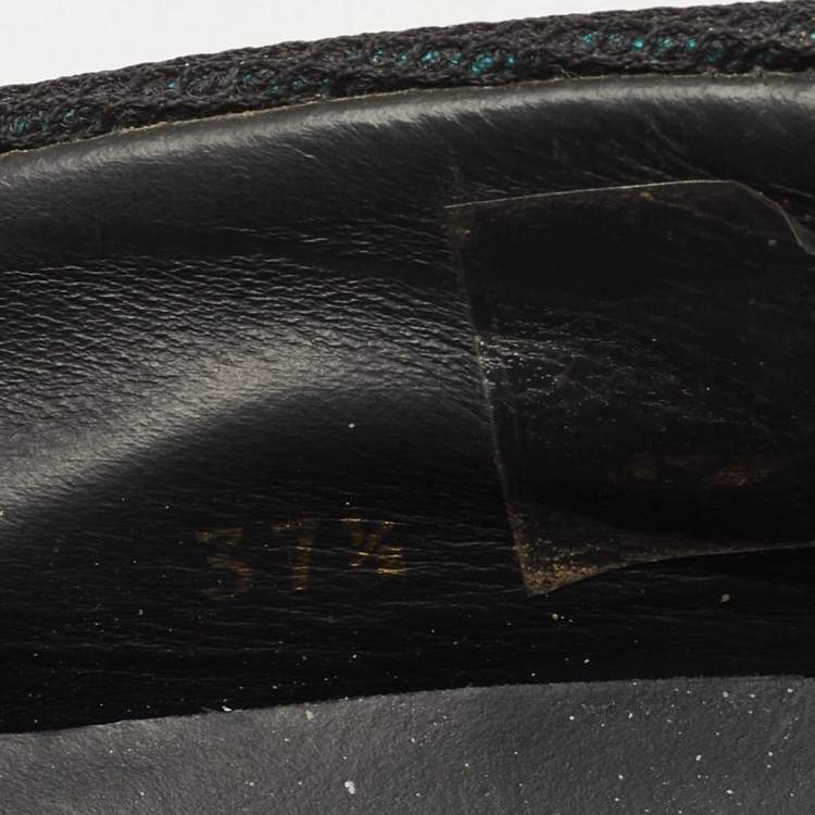 Pre Owned Versace Black Mesh Medusa Slip On Sneakers Size 37.5