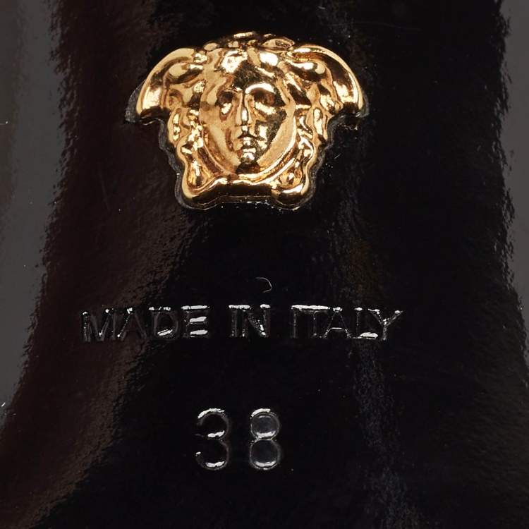 مملوكة مسبقًا Versace Gold Leather Medusa Slingback Pumps Size 38