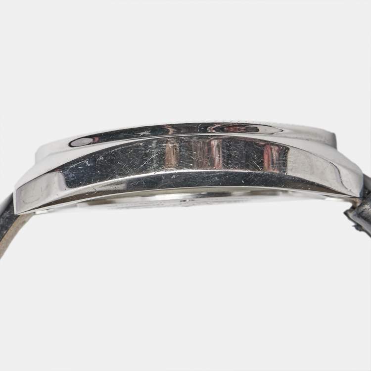 مملوكة مسبقًا Versace Black Stainless Steel Embossed Leather Destiny Spirit 86Q Women's Wristwatch 39 mm