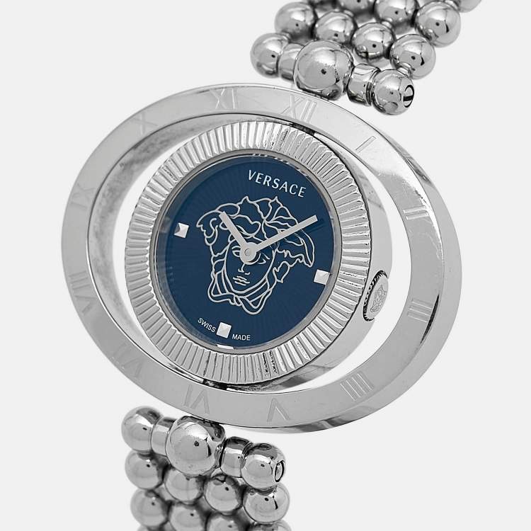 Pre Owned Versace Black Stainless Steel Eon Ellipsis 91Q99D008-S099 Women's Wristwatch 40 mm