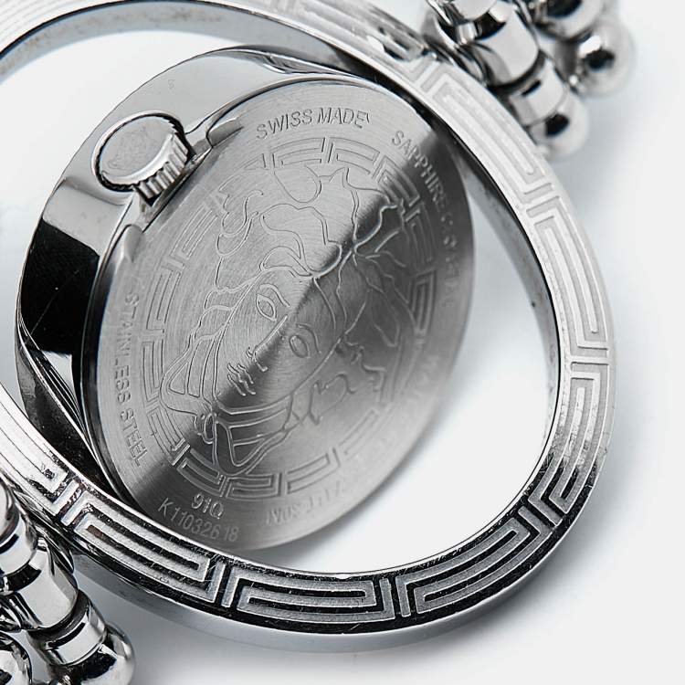 Pre Owned Versace Black Stainless Steel Eon Ellipsis 91Q99D008-S099 Women's Wristwatch 40 mm