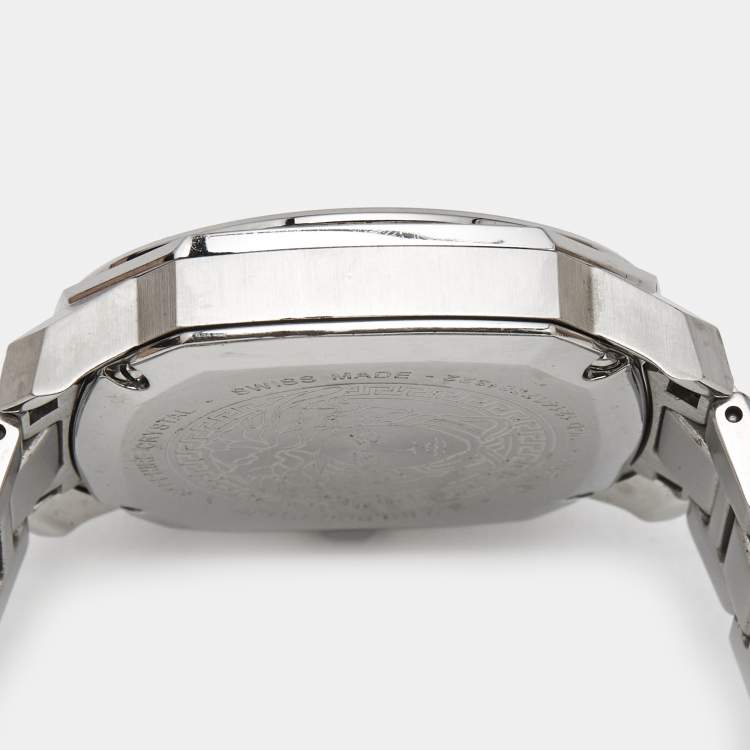 Pre Owned Versace Silver Dial Stainless Steel Dylos VQD040015 Men's Wristwatch 35 mm