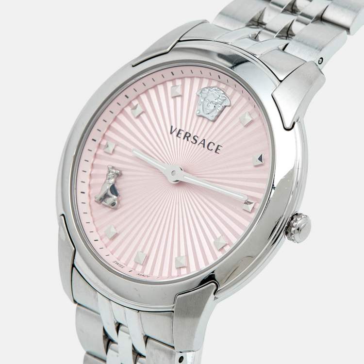 Pre Owned Versace Audrey VELR00419 Pink Dial Stainless Steel Women's Wristwatch 38 mm