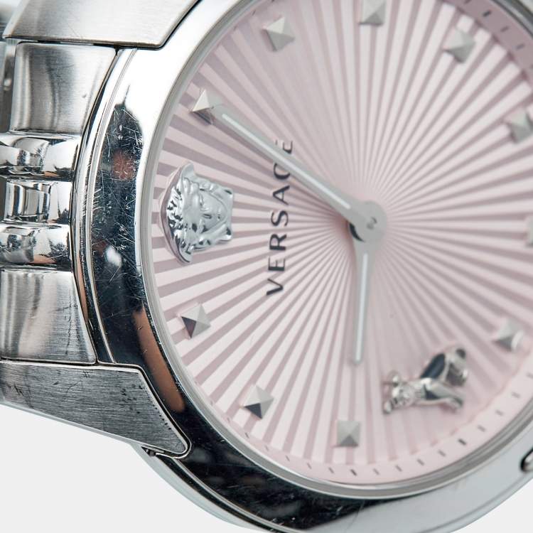 Pre Owned Versace Audrey VELR00419 Pink Dial Stainless Steel Women's Wristwatch 38 mm