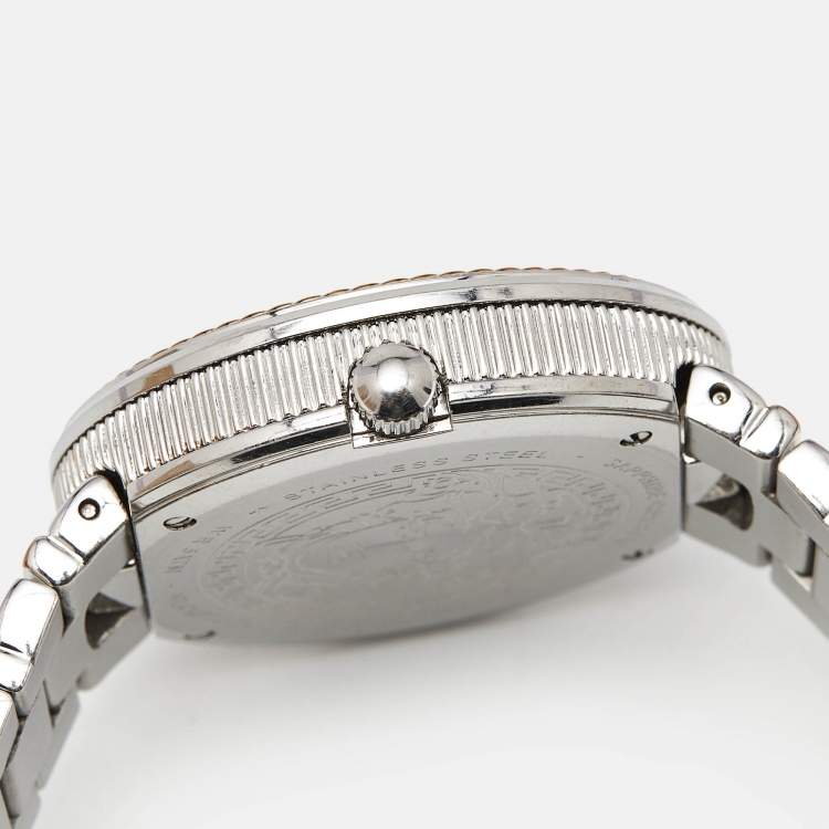 Pre Owned Versace V-Metal Icon VLC080014 Champagne Dial Two Tone Stainless Steel Women's Wristwatch 40 mm