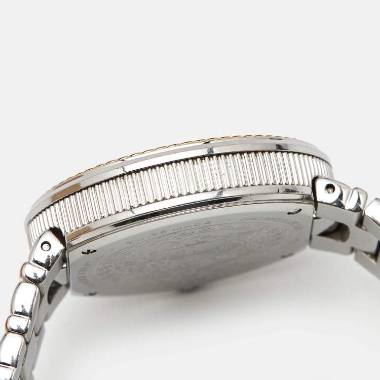 Pre Owned Versace V-Metal Icon VLC080014 Champagne Dial Two Tone Stainless Steel Women's Wristwatch 40 mm