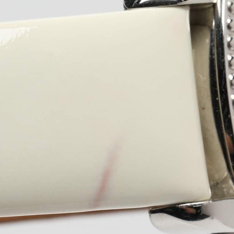 Pre Owned Versace White Krios Stainless Steel Women's Wristwatch 38 mm