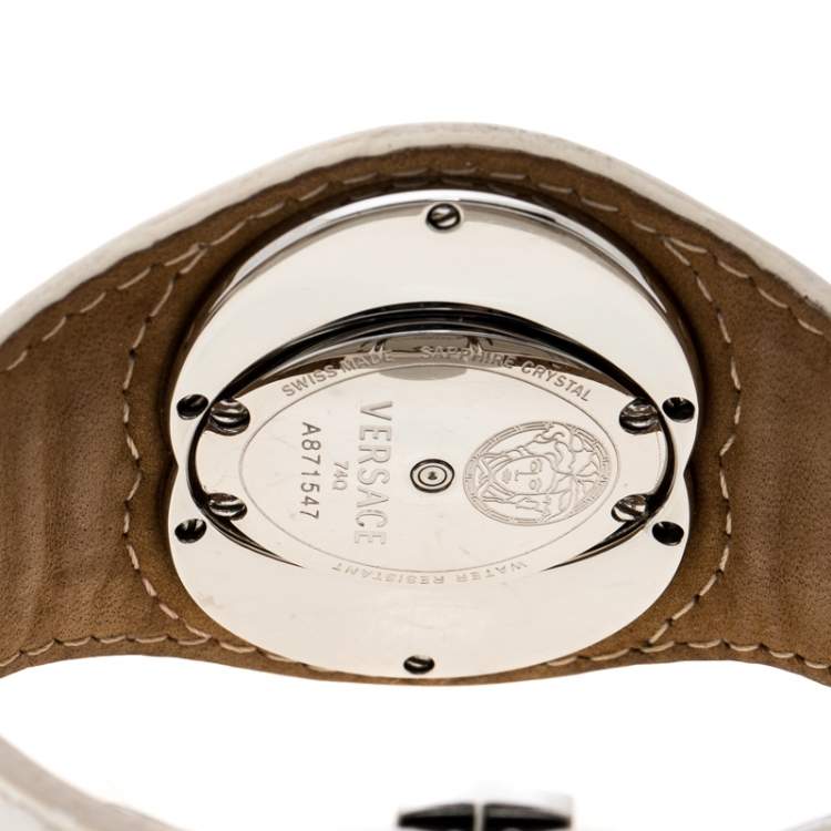 Pre Owned Versace White Stainless Steel Eclissi 74Q Women's Wristwatch 39 mm