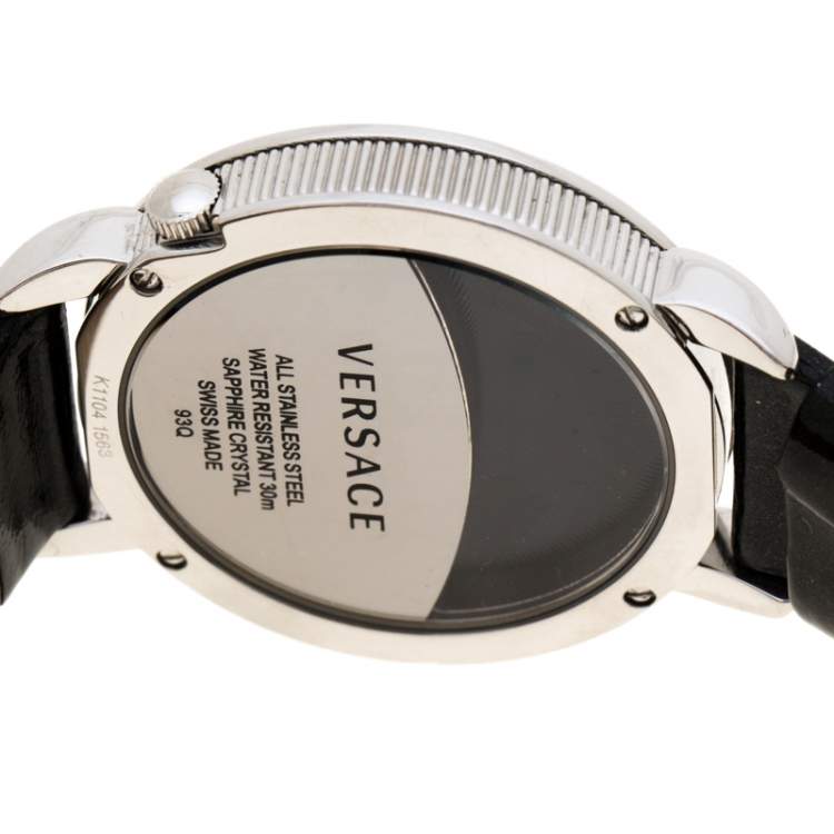 Pre Owned Versace Black Stainless Steel Krios 93Q Women's Wristwatch 38 mm
