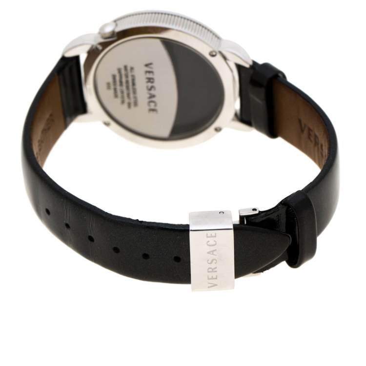 Pre Owned Versace Black Stainless Steel Krios 93Q Women's Wristwatch 38 mm