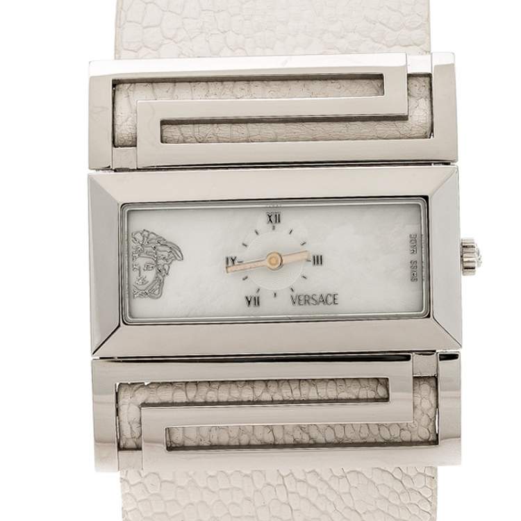 Pre Owned Versace Mother of Pearl Stainless Steel Beauville VSQ99 Women's Wristwatch 38 mm