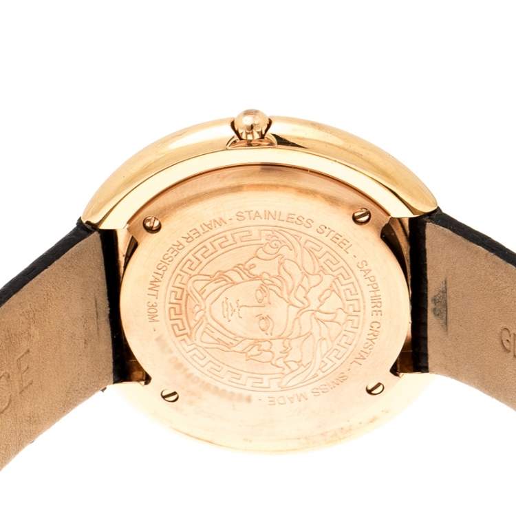 Pre Owned Versace Rose Gold Plated stainless Steel Thea VA7 Women's Wristwatch 39 mm