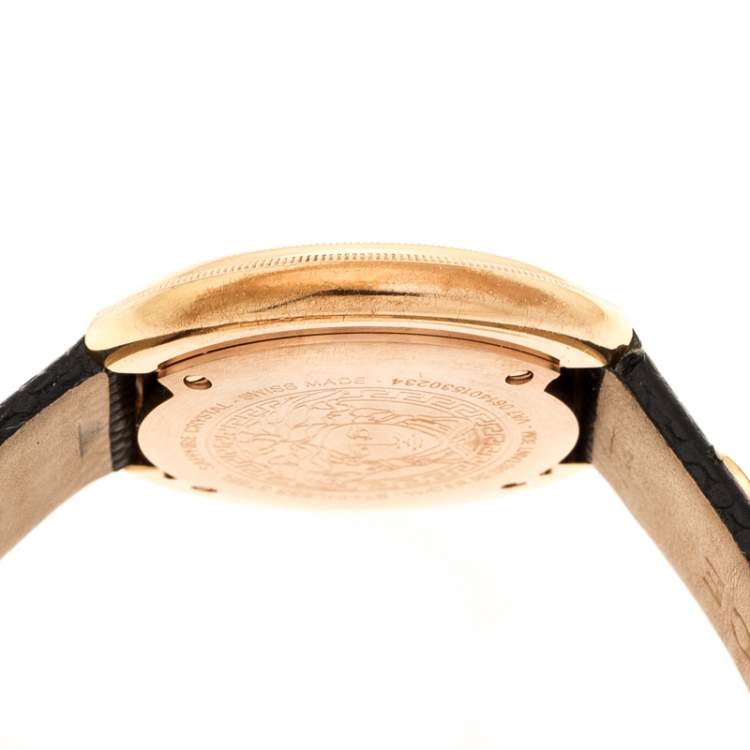 Pre Owned Versace Rose Gold Plated stainless Steel Thea VA7 Women's Wristwatch 39 mm